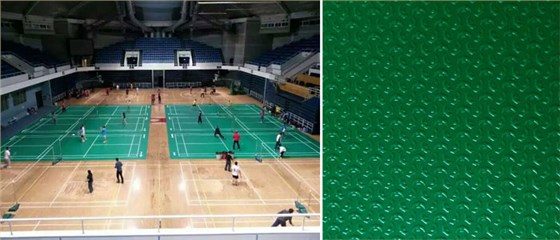 PVC鷹紋 羽毛球館專用地板/地膠在清華投入使用
